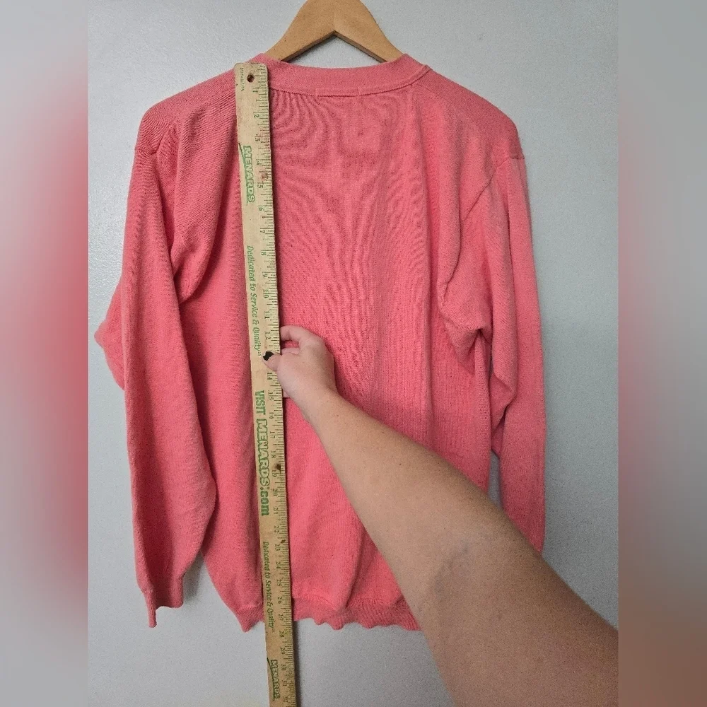 Brooks Brothers Cardigan Sweater Size M Starburst Pink Button Up V Neck